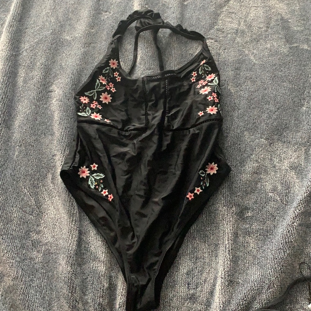 Top shop 1 piece embroidered Swimsuit